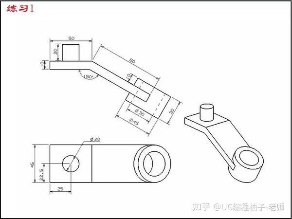 22张cad平面练习题,适合ug参照二维画三维立体图