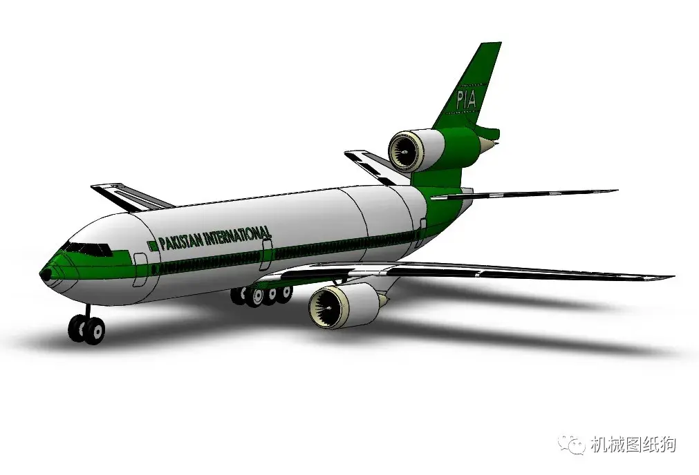 【飞行模型】md dc1o客机模型3d图纸 solidworks设计