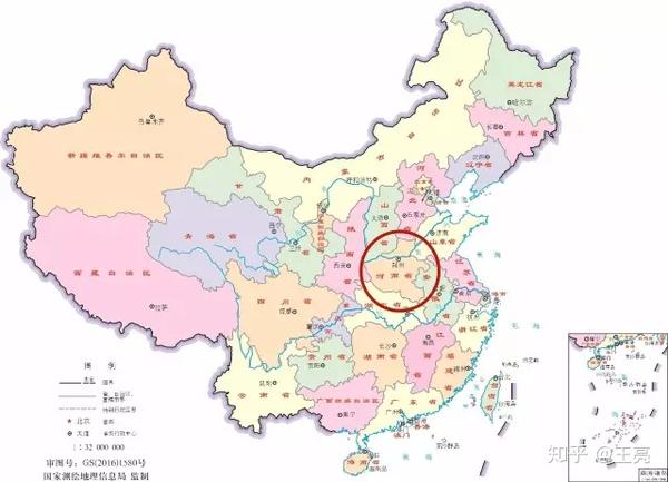 省份 就如同它所处的位置 不南不北,不偏不倚 相当"中庸" (河南地理