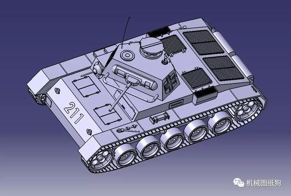 武器模型德军三号坦克panzeriii简易模型3d图纸