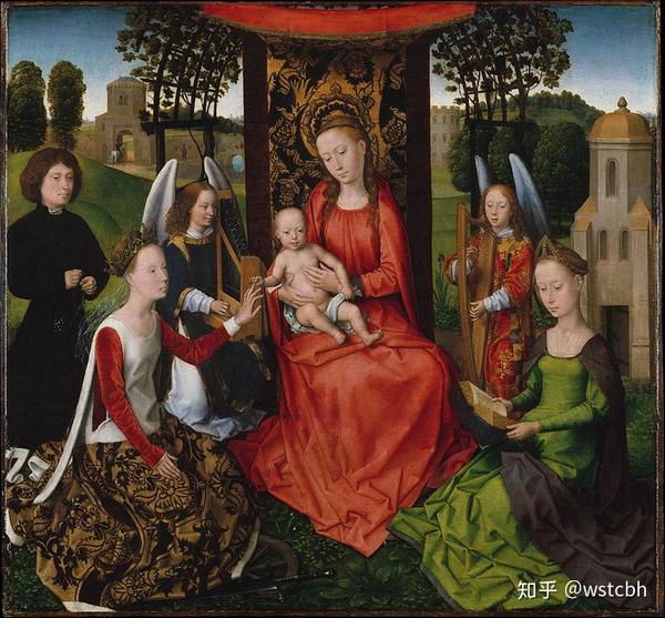 mystic marriage of saint catherine triptych by hans memling