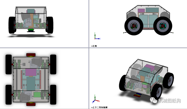 【其他车型】agv-ver四轮小车模型3d图纸 solidworks设计