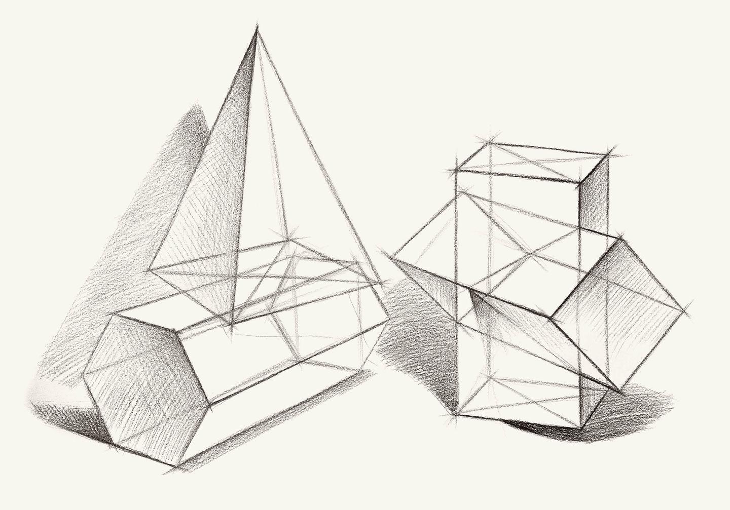 素描入门初学者必看几何石膏入门教程