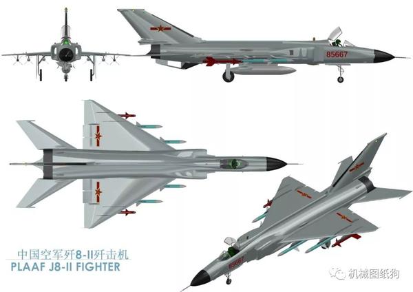 【飞行模型】shenyang j-8 ii 歼-8Ⅱ歼击机外观玩具模型3d图纸 x_t