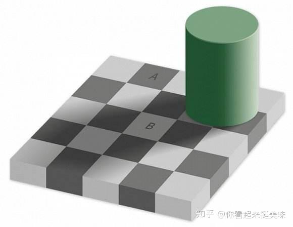 棋盘暗影错觉图