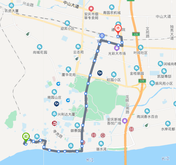 安庆10路公交车路线图,安庆七街公交车路线图 安徽安庆火车站10路公交车路线:首末班:06:00-19:05:宜城水岸→同安门