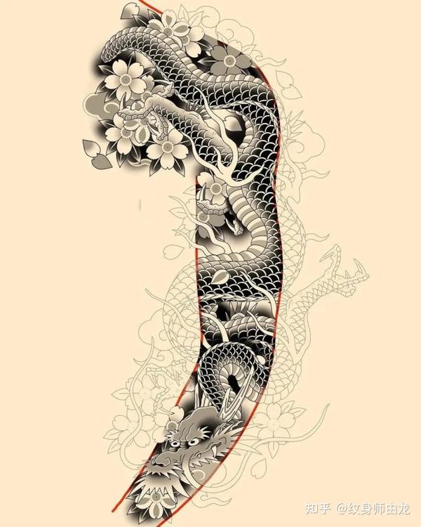 上海由龙纹身整理老传统纹身手稿图案分享