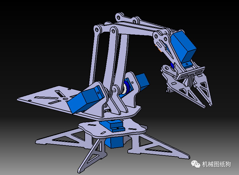 robotic简易机械臂3d数模图纸 catia设计 部分图片来源及下载此模型的