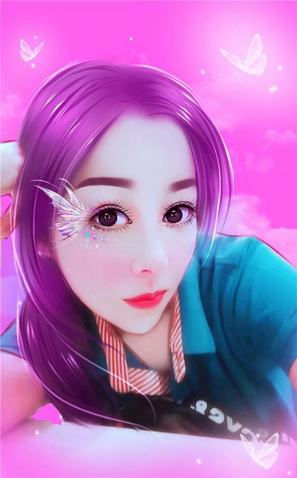 手绘头像女生可爱萌 最近很火的手绘头像女 手绘短发女生精致头像