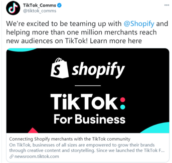 tiktok搭档shopify自建站的又一重大突破