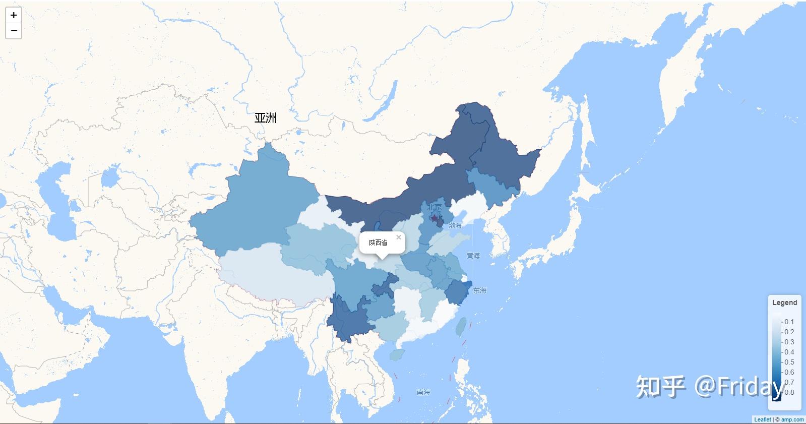 r语言leaflet绘制中国地区分布图