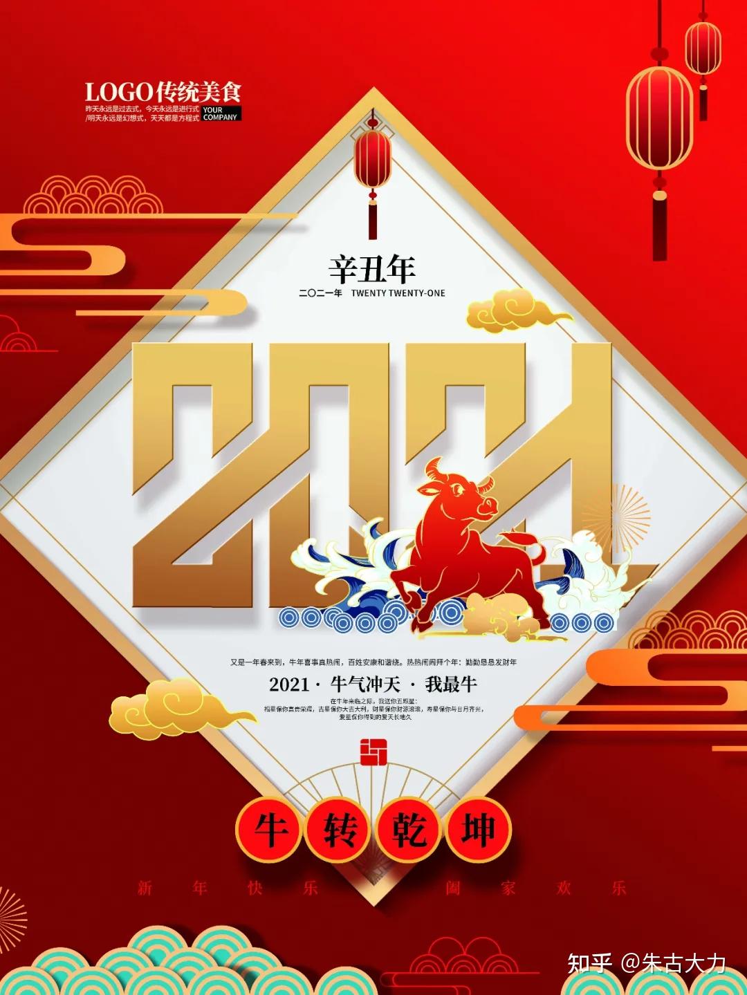 2021牛年新年海报素材