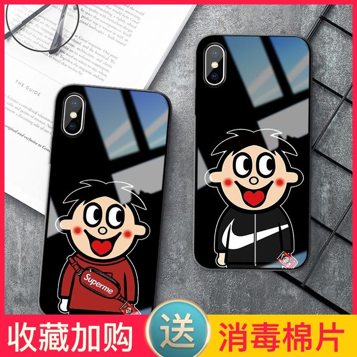 新年旺仔苹果11手机壳潮牌旺旺iphonex玻璃8p可爱