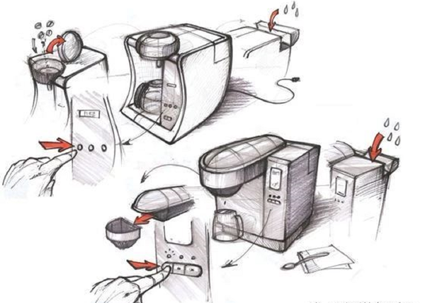 工业设计案例|咖啡机手绘及实物参考素材(下)