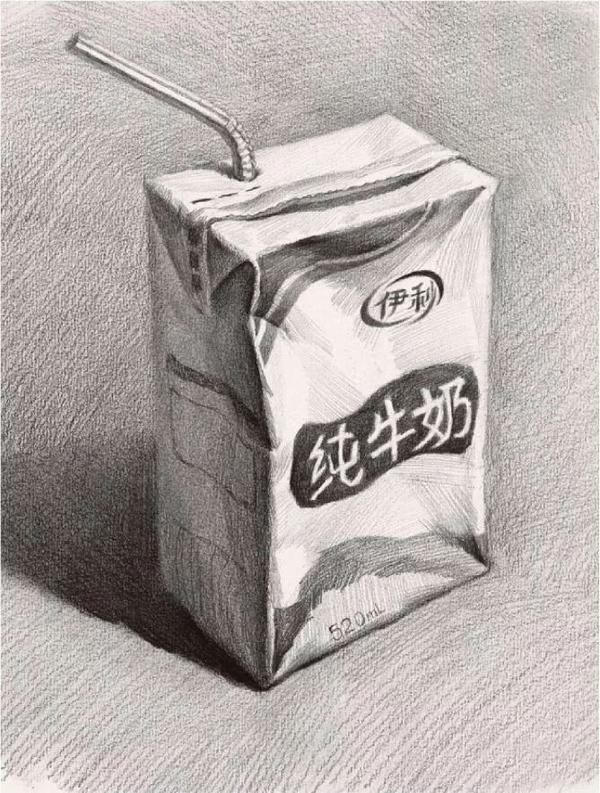 素描牛奶盒子怎么画牛奶盒子画法