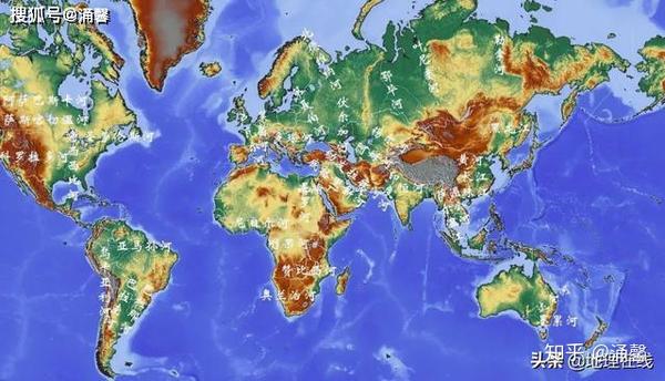 世界五大洲主要河流分布示意图