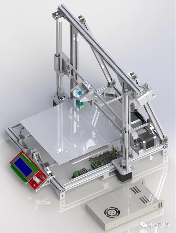 【工程机械】prusa printer 3d打印机结构3d图纸 solidworks设计 附