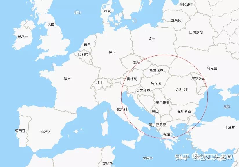 我们还是先上2张欧洲地图:欧洲篇,我只谈了4个国家:英法俄德.