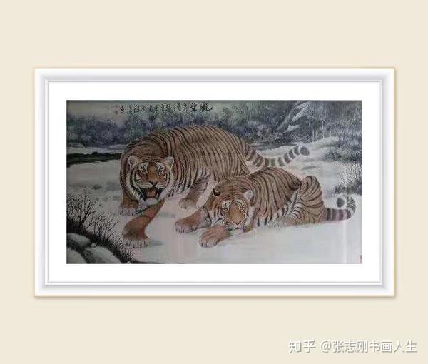 在1988年结识了"天下第一虎"冯大中的师兄倪文杰先生学习画东北虎,近