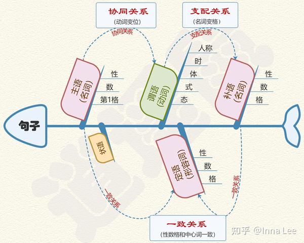 俄语语法中三大关系-思维导图