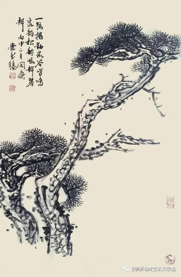 【连载】值得收藏的88种国画松树画法课稿(二)