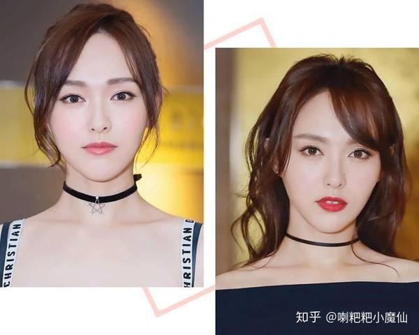 额头比较宽比较大的女生,其实下图中唐嫣这种中分刘海,斜分刘海会特别