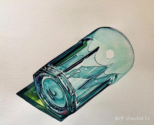 水彩 玻璃的质感表现,爱上了这美妙的技法