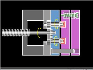 模具设计中的各种脱螺纹机构动画大拆解