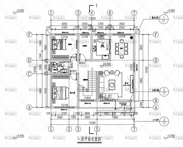 长12米宽10米农村自建房设计图