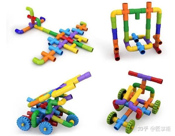 4,水管道拼接积木 拼接水管道积木玩具选用安全耐用材质,衔接处,松紧
