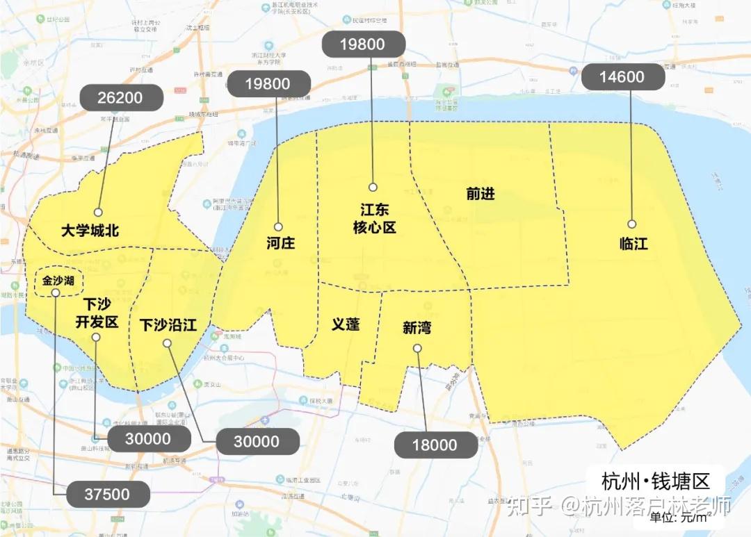 2021年杭州最新区划板块限价地图出炉最便宜12000元㎡