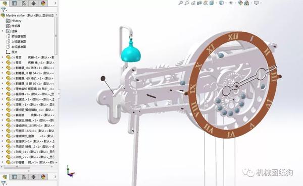 精巧机构精巧木制齿轮时钟结构3d数模图纸step格式