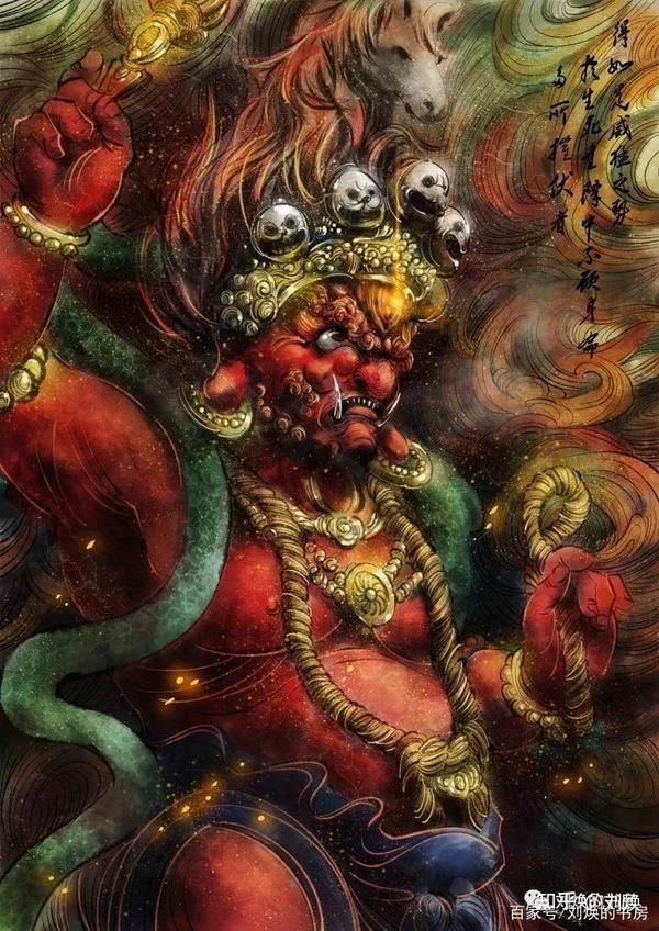 明王出于《大小明王出世经》,这就是佛教的经典,佛教中就有不动明王