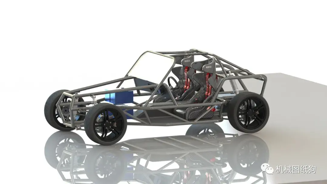 卡丁赛车ebuggy钢管车越野车框架3d图纸solidworks设计