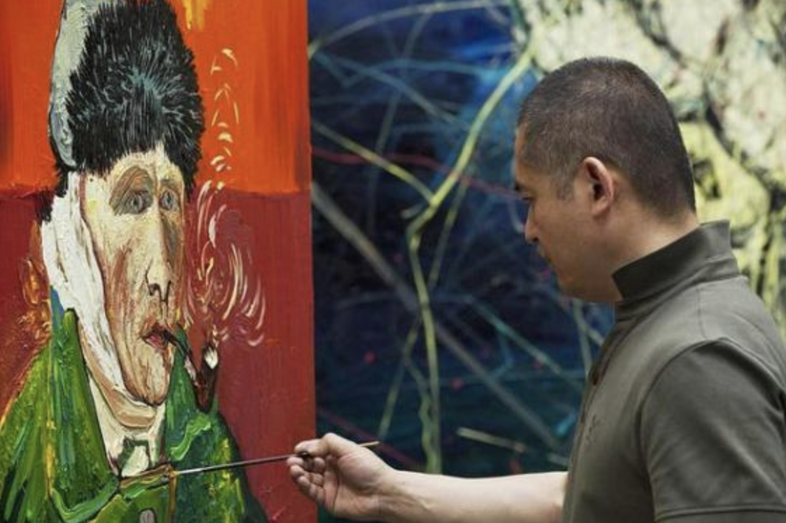 因"面具"著名的中国艺术家,以梵高的杰作为灵感创作出