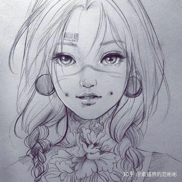 卡通头像绘画教程,人物头像素描写生 漂亮的卡通头像的绘画步骤