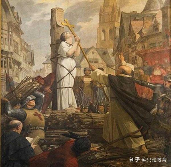 1431年5月30日,贞德被烧死在鲁昂的火刑柱上.