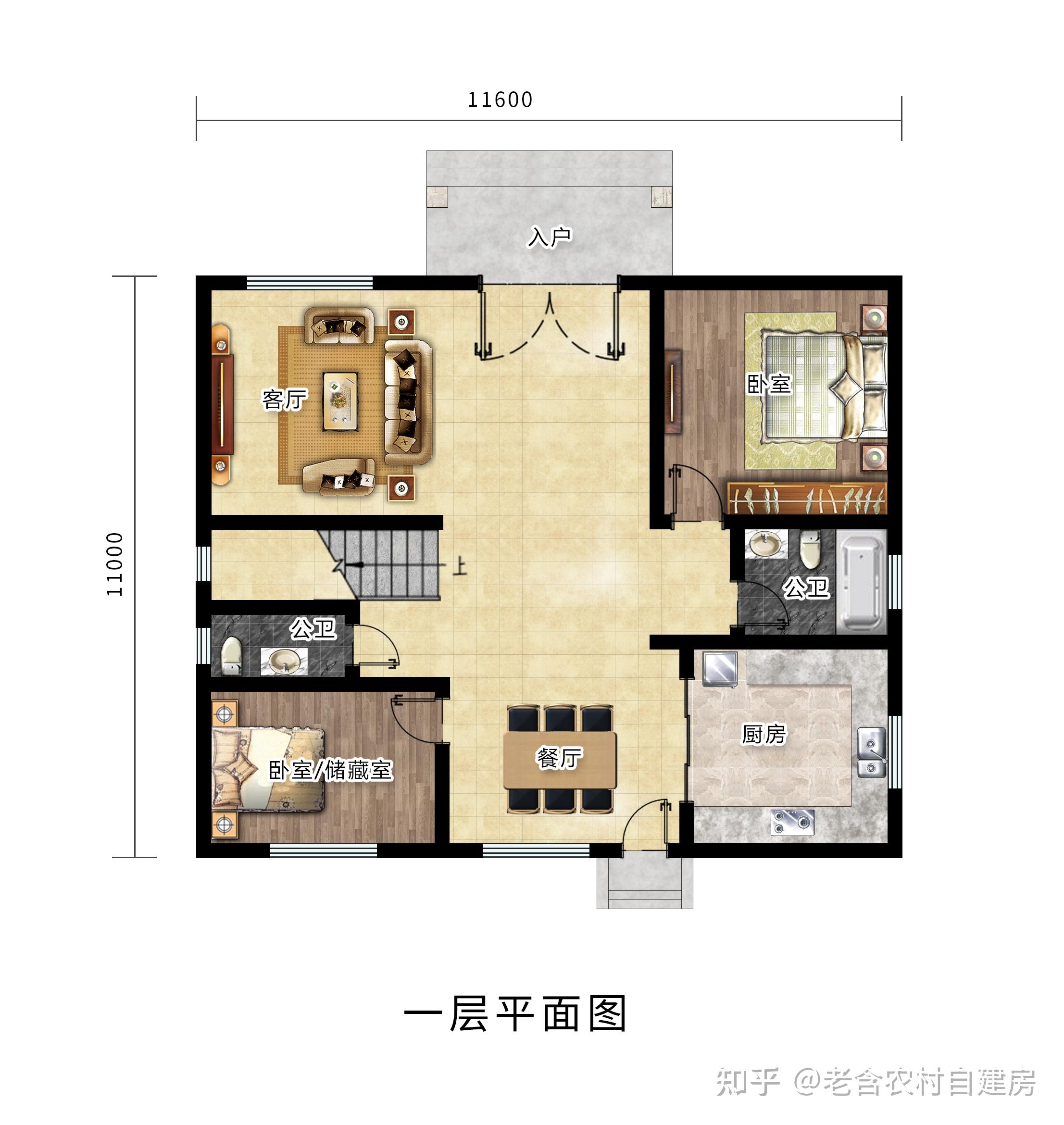 姑婆花5千请设计师画的农村别墅户型图端正气派造价仅15万