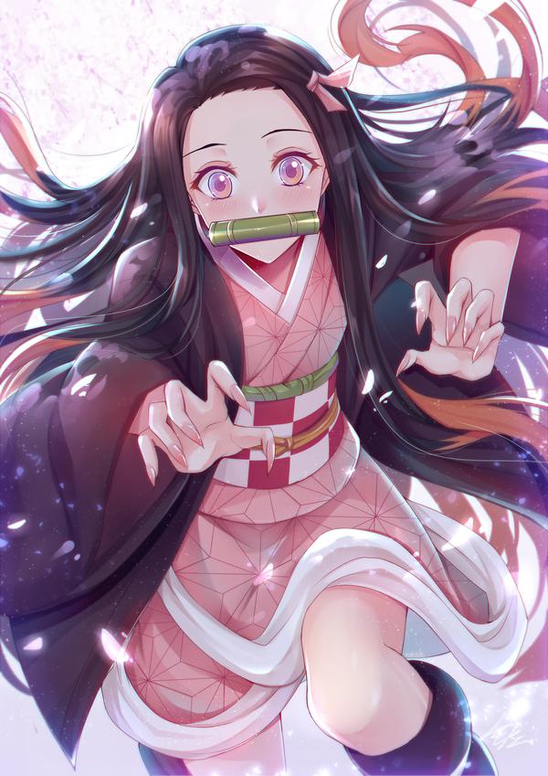「鬼灭之刃」化作紫藤花.