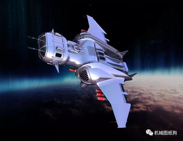 【飞行模型】black mamba科幻宇宙飞船3d数模图纸 step格式