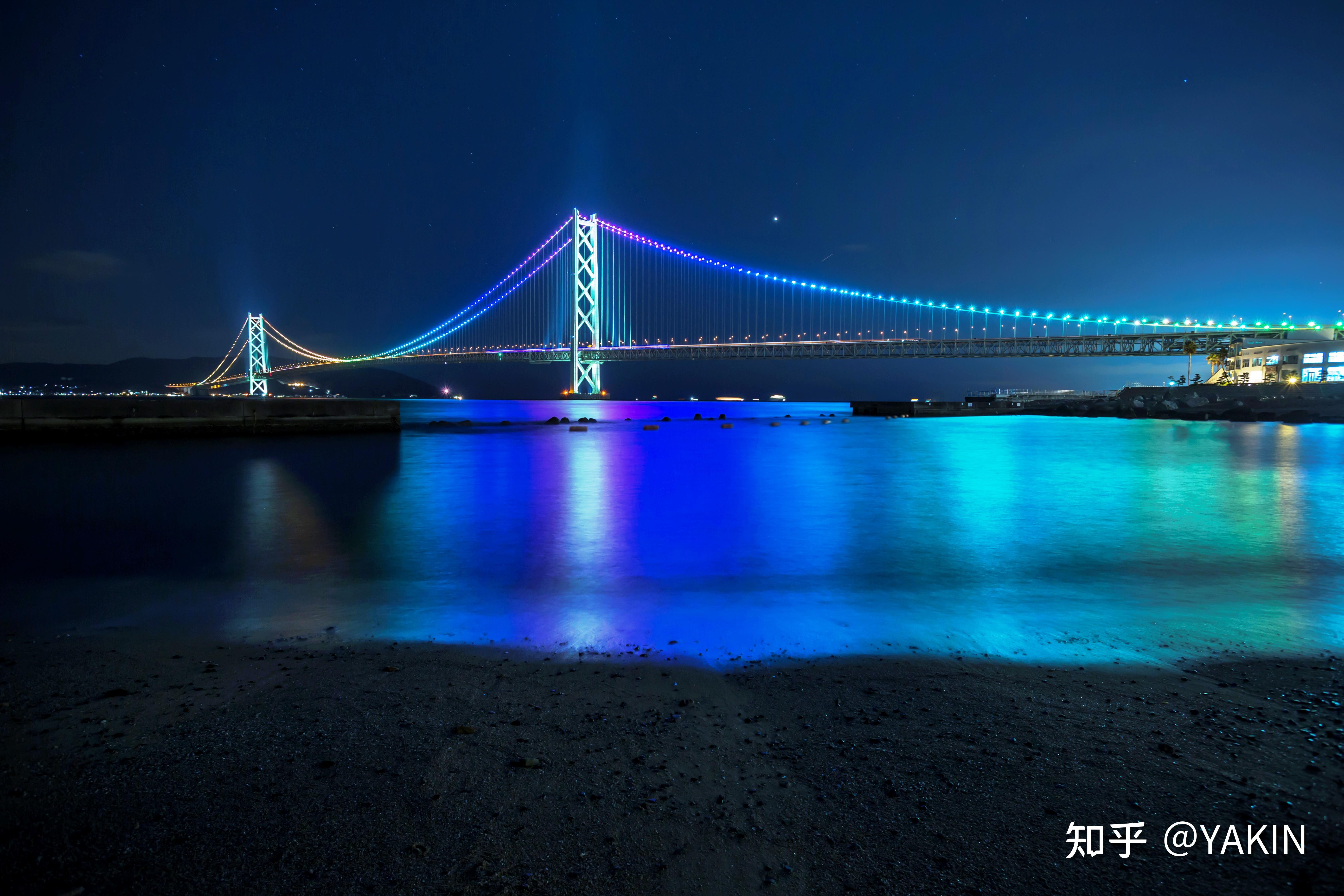明石海峡大桥可360度观赏的璀璨夜景