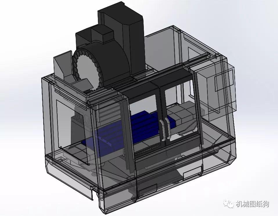 【工程机械】hass数控机床3d模型图纸 solidworks设计