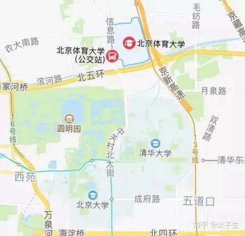 位于海淀区大学城的北体因靠近著名历史文化遗址圆明园公园,周边建筑