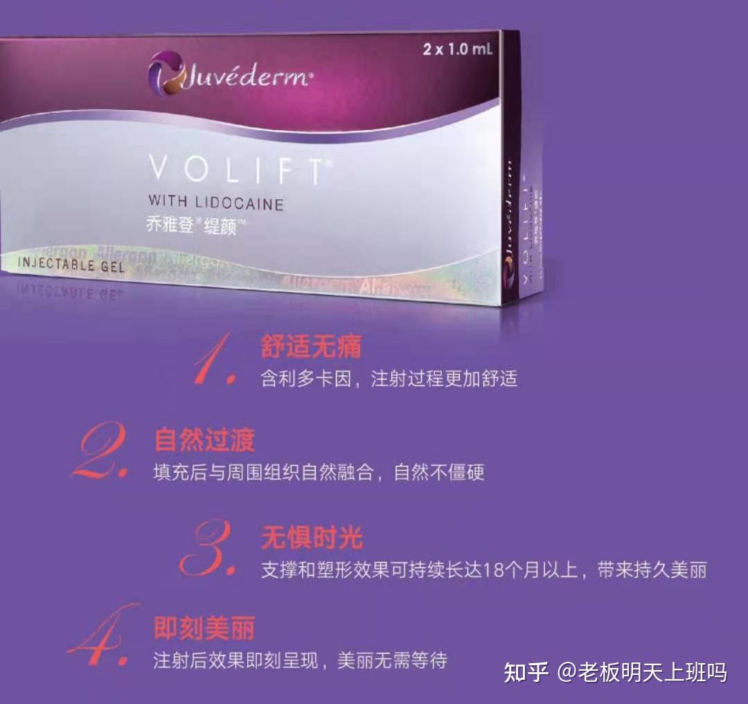 除了缇颜以外,乔雅登系列还有极致,雅致64,丰颜64三款玻尿酸,每