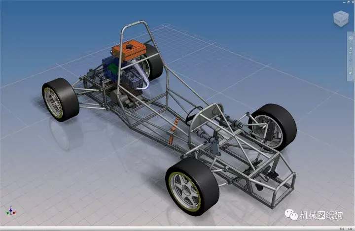 卡丁赛车方程式赛车底盘3d图纸autodeskinventor设计附stpstl格式