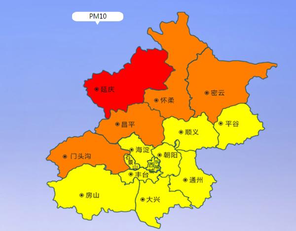 北京市环境保护监测中心数据显示,截至16时,北京北部部分地区空气质量