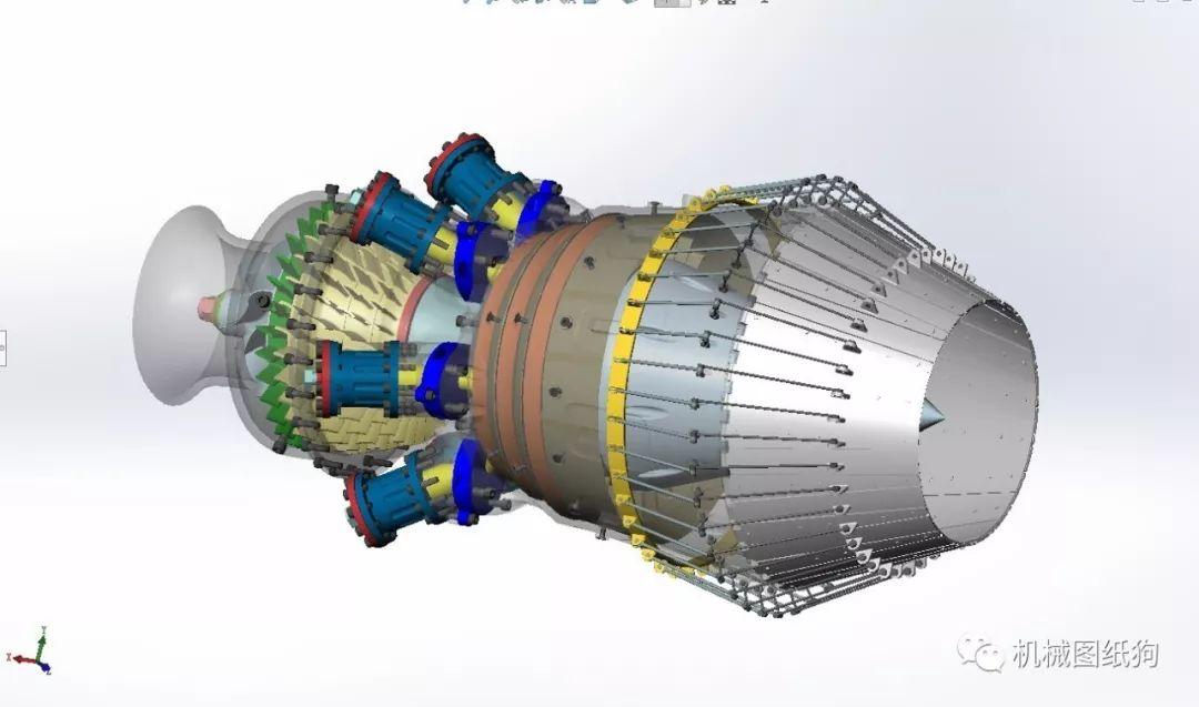 发动机电机turbina航空发动机 solidworks设计