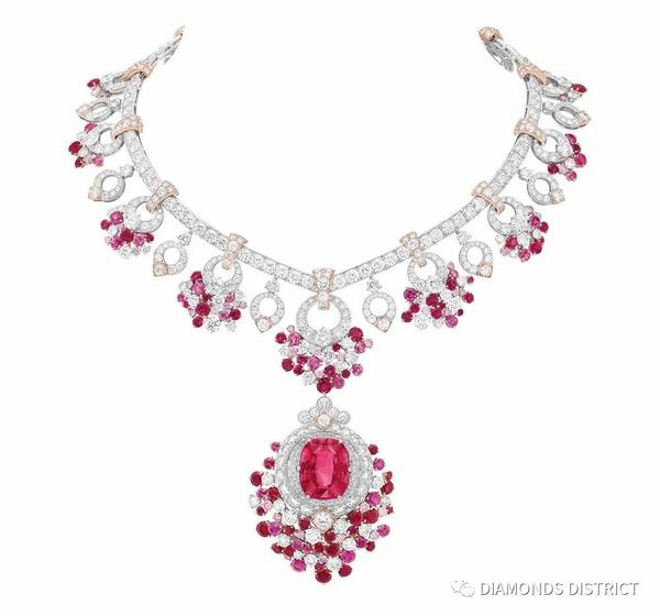 van cleef &amp; arpelsjardin de rubis 白金项链