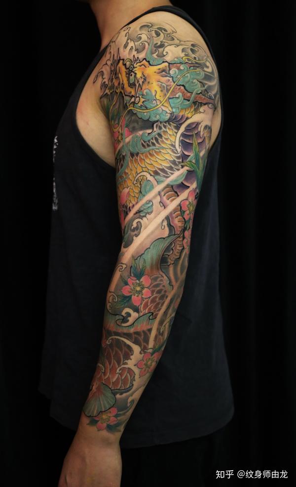 上海纹身由龙刺青作品花臂麒麟纹身 麒麟纹身设计,纹麒麟好看吗