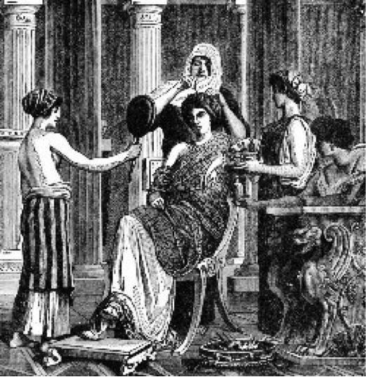 古罗马时期的女性在打理头发